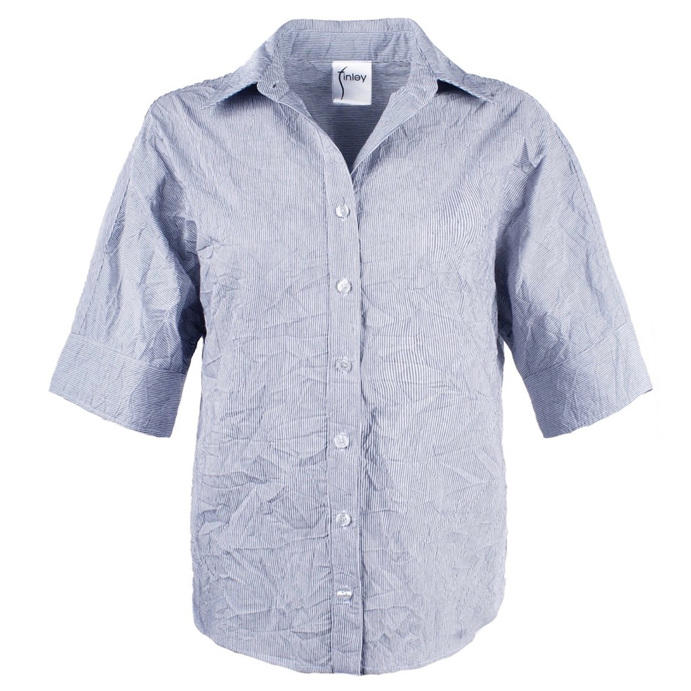 Finley Crushed Cotton Grey Pinstripe Button Down Shirt.BRAND NEW w/TAGS!